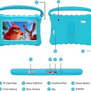 Tablet for Kids 7 inch Kids Tablet 32GB Android 10 Tablet with WiFi Dual Camera Child’s Edition Tablet with Shockproof Case Parental Control Bluetooth Google Play YouTube for Boys Girls Ages 3-14 Blue