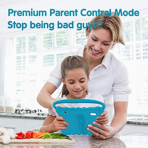 Tablet for Kids 7 inch Kids Tablet 32GB Android 10 Tablet with WiFi Dual Camera Child’s Edition Tablet with Shockproof Case Parental Control Bluetooth Google Play YouTube for Boys Girls Ages 3-14 Blue