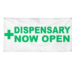 vinyl banner multiple sizes dispensary now open green health & medical outdoor weatherproof industrial yard signs 6 grommets 36x72inches