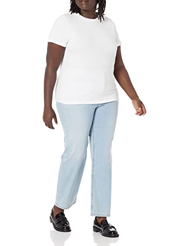 The Drop Women's Courtney Short-Sleeve Tiny Crew Neck Jersey T-Shirt, White, 3X Plus Size