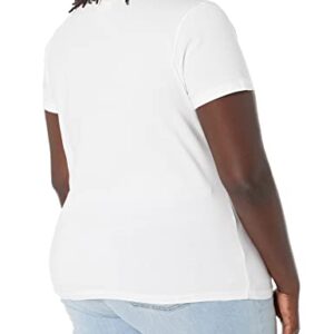 The Drop Women's Courtney Short-Sleeve Tiny Crew Neck Jersey T-Shirt, White, 3X Plus Size