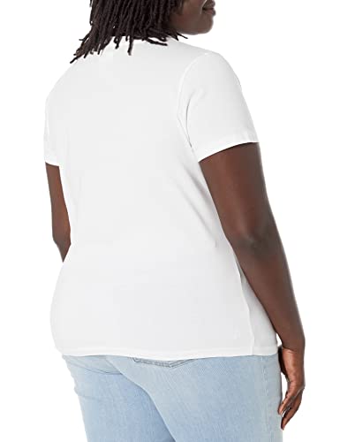 The Drop Women's Courtney Short-Sleeve Tiny Crew Neck Jersey T-Shirt, White, 3X Plus Size