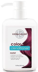 keracolor clenditioner merlot hair dye - semi permanent hair color depositing conditioner, cruelty-free, 12 fl. oz.