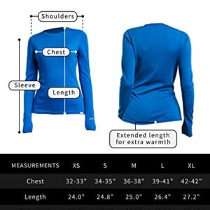 Merino.tech Merino Wool Base Layer Women 100% Merino Wool Midweight Long Sleeve Thermal Shirts + Wool Socks (Medium, Black 250)