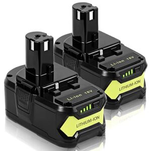 jialitt upgraded 6.0ah 18v p108 battery li-ion replacement compatible with ryobi 18v battery ryobi one+ p108 p102 p103 p104 p105 p107 p109 p122 cordless power tools battery with led indicator 2pack