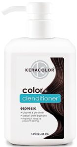 keracolor clenditioner espresso hair dye - semi permanent hair color depositing conditioner, cruelty-free, 12 fl oz
