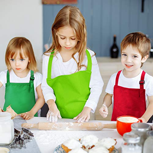 SATINIOR 12 Kids Apron Adjustable Children Chef Painting Pocket Apron for Boys Girls