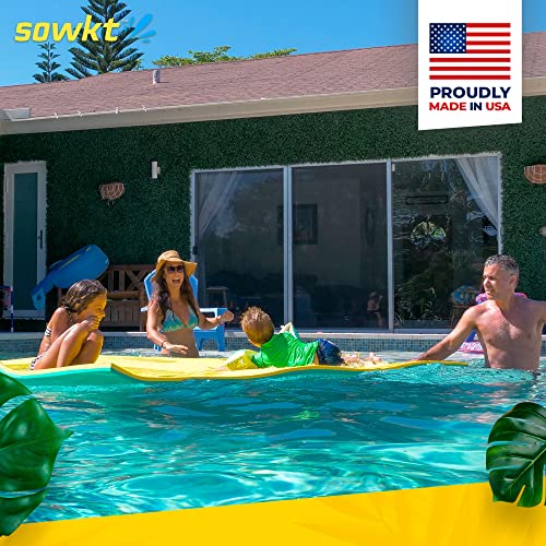 SOWKT Lily Pad Floating Mat (12 x 6 ft) - Made in USA Large Floating Water Mat for Lake and Boating - Floating Water Pad for Lakes | Lilly Pad Floating Water Dock Holds up to 880lbs.