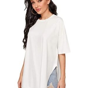 Floerns Women's Casual Basic Short Sleeve Loose T-Shirt Tee Tops A White S