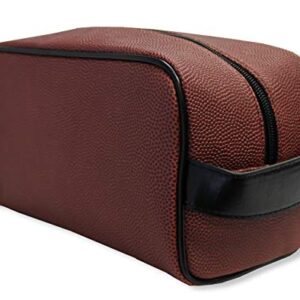 Oklahoma Sooners Football Leather Travel Toiletry Kit Zippered Pouch Bag - made from the same exact materials as a football - Brown