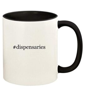 knick knack gifts #dispensaries - 11oz hashtag ceramic colored handle and inside coffee mug cup, black