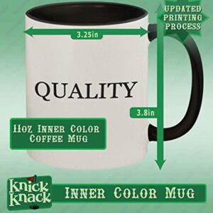 Knick Knack Gifts got skinfuls? - 11oz Ceramic Colored Handle and Inside Coffee Mug Cup, Black