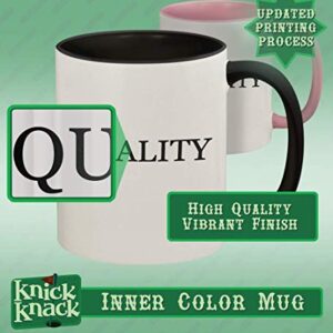 Knick Knack Gifts got skinfuls? - 11oz Ceramic Colored Handle and Inside Coffee Mug Cup, Black