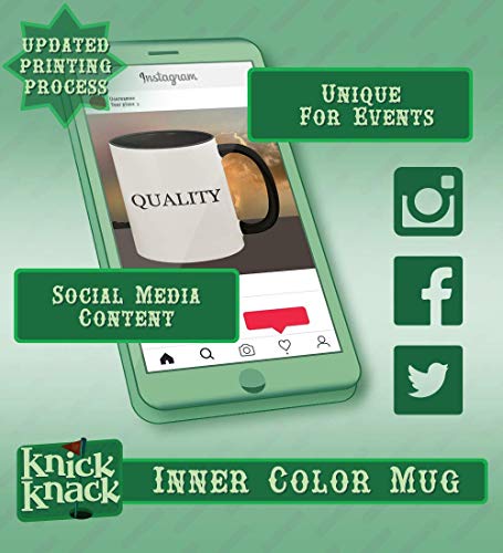 Knick Knack Gifts got skinfuls? - 11oz Ceramic Colored Handle and Inside Coffee Mug Cup, Black