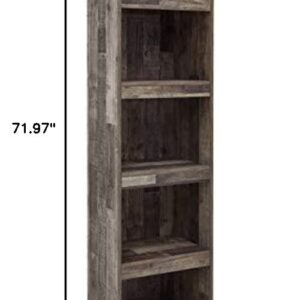 Signature Design by Ashley Derekson Rustic Pier with 3 Adjustable Shelves, Gray Pine