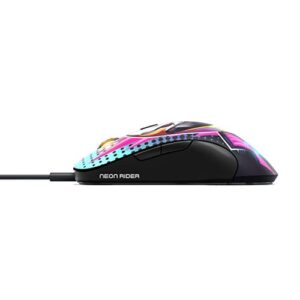 SteelSeries Sensei Ten Neon Rider Edition Gaming Mouse – 18,000 CPI TrueMove Pro Optical Sensor – Ambidextrous Design – 8 Programmable Buttons – 60M Click Mechanical Switches – RGB Lighting