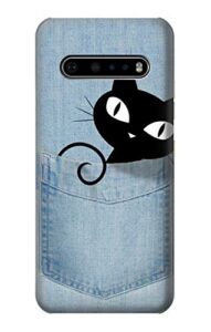 r2641 pocket black cat case cover for lg v60 thinq 5g