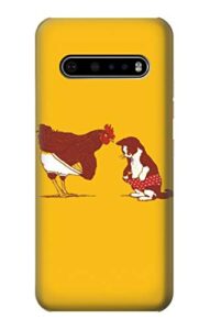 r1093 rooster and cat joke case cover for lg v60 thinq 5g