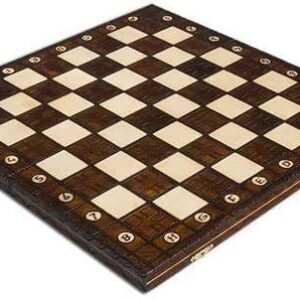 Handmade European Wooden Chess Set with Flowers, 16 Inch Board and Hand Carved Chess Pieces