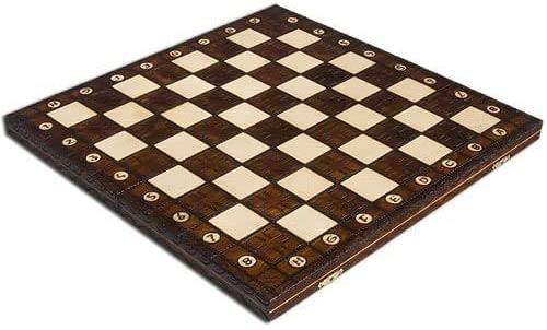 Handmade European Wooden Chess Set with Flowers, 16 Inch Board and Hand Carved Chess Pieces