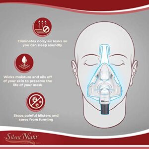 Silent Night Full Face Cpap Mask Liners - Reduce Noisy Air Leaks and Painful Blisters - Cpap Supplies and Accessories - Large