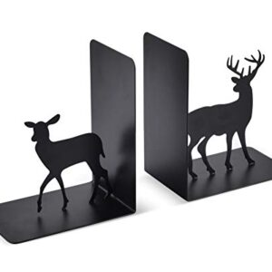 Decorative Metal Deer Bookends, Bookends for Shelves, Book Holders, Book Shelf Organizer, Desk Organizer, Heavy Duty Non-Skid Bookends, Living Room Decor, Home Decor, Creative Gift