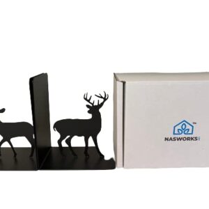 Decorative Metal Deer Bookends, Bookends for Shelves, Book Holders, Book Shelf Organizer, Desk Organizer, Heavy Duty Non-Skid Bookends, Living Room Decor, Home Decor, Creative Gift