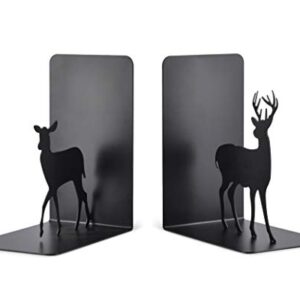 Decorative Metal Deer Bookends, Bookends for Shelves, Book Holders, Book Shelf Organizer, Desk Organizer, Heavy Duty Non-Skid Bookends, Living Room Decor, Home Decor, Creative Gift