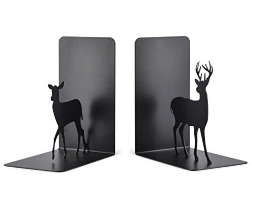 Decorative Metal Deer Bookends, Bookends for Shelves, Book Holders, Book Shelf Organizer, Desk Organizer, Heavy Duty Non-Skid Bookends, Living Room Decor, Home Decor, Creative Gift