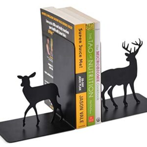 Decorative Metal Deer Bookends, Bookends for Shelves, Book Holders, Book Shelf Organizer, Desk Organizer, Heavy Duty Non-Skid Bookends, Living Room Decor, Home Decor, Creative Gift