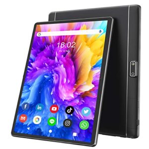 tablet 10 inch android 9 hd dual sim tablets with quad core, 32gb rom /128 gb expand, 3g phone call, wifi, bluetooth, dual camera, gps, ips touchscreen, gms google certified tablet pc, (black)