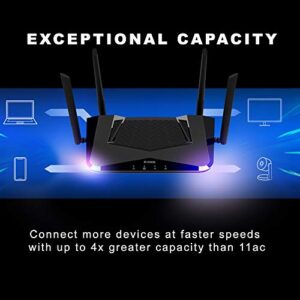 D-Link EXO WiFi 6 Router AX1500 MU-MIMO Voice Control Dual Band Gigabit Gaming Internet Network High Speed Performance WP3 (DIR-X1560-US), Black