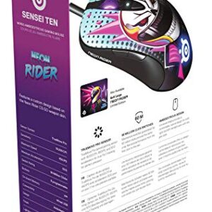 SteelSeries Sensei Ten - Gaming Mouse - 18, 000 CPI Truemove Pro Optical Sensor - Ambidextrous design - 8 Programmable Buttons - CS: GO Neon Rider Edition PC