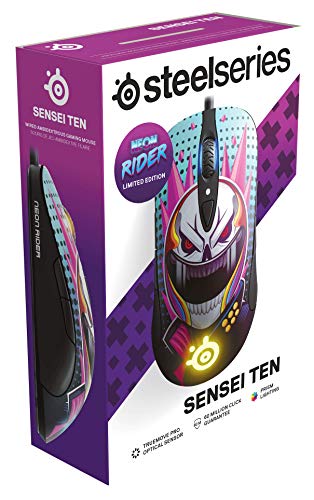 SteelSeries Sensei Ten - Gaming Mouse - 18, 000 CPI Truemove Pro Optical Sensor - Ambidextrous design - 8 Programmable Buttons - CS: GO Neon Rider Edition PC