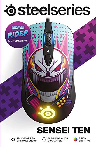 SteelSeries Sensei Ten - Gaming Mouse - 18, 000 CPI Truemove Pro Optical Sensor - Ambidextrous design - 8 Programmable Buttons - CS: GO Neon Rider Edition PC