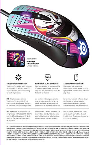 SteelSeries Sensei Ten - Gaming Mouse - 18, 000 CPI Truemove Pro Optical Sensor - Ambidextrous design - 8 Programmable Buttons - CS: GO Neon Rider Edition PC