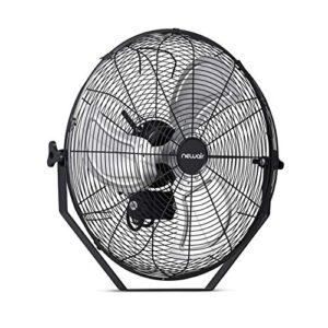 newair 20” outdoor high velocity wall mounted fan with 3 fan speeds and adjustable tilt head, nif20wbk00