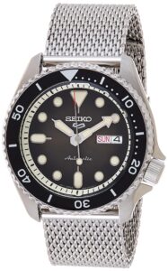 seiko men's 5 sports automatic watch with stainless steel strap, silver, 22 (model: srpd73)