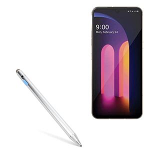boxwave stylus pen compatible with lg v60 thinq 5g (single screen) (stylus pen by boxwave) - accupoint active stylus, electronic stylus with ultra fine tip - metallic silver