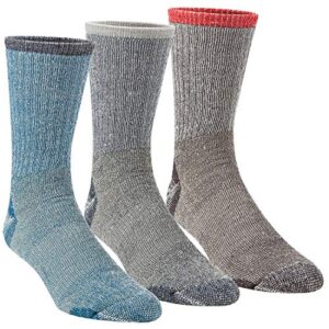 Omni-Wool Merino Wool Medium Hiker (3-Pack) (Brown/Red, Denim/Navy, Charcoal/Light Grey, Large)