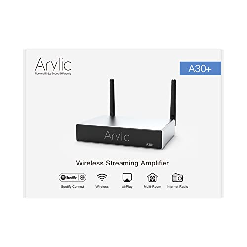 Arylic A30+ WiFi & Bluetooth 5.0 Mini Stereo Amplifier, 2 Channel Class D Wireless Amplifier, Home Amplifier for Speakers with spotify,airplay,Multiroom/multizone Digital Audio Speaker Amp