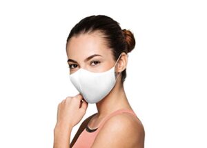 bloch soft stretch reusable face mask, white, adult, 3 count (pack of 1)