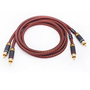 Primeda Auidophile 2RCA Male to 2RCA Male Stereo Audio Cable,Gold Plated | 4N Oxgen-Free Copper Core (3 Feet (1M))