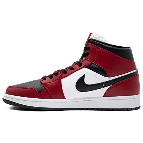 Nike Mens Air Jordan 1 Mid Chicago Black Toe Basketball Sneakers (8)