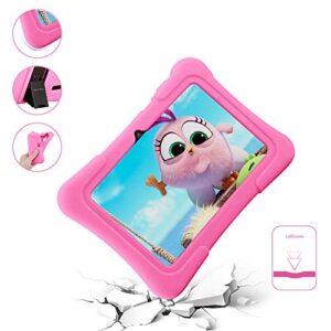 PRITOM 7 inch Kids Tablet, Quad Core Android 10, 32 GB ROM, WiFi, Bluetooth, Dual Camera, Educationl, Games, Parental Control, Kids Software Pre-Installed with Kids-Tablet Case (Light Pink)