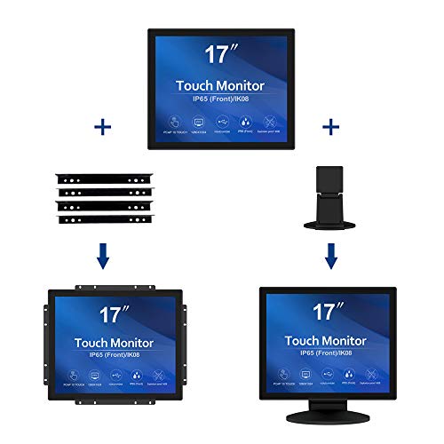 GreenTouch 17 Inch 10 Points Open Frame Industrial Touch Monitor - PACP -1280X1024-LED Display Metal Housing with HDMI,DVI,VGA Port Built-in