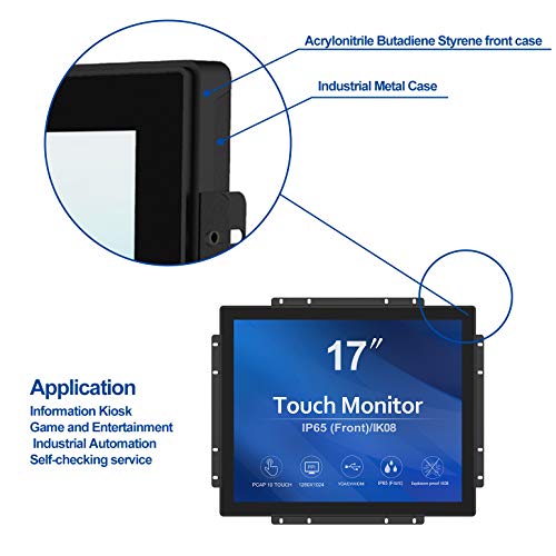 GreenTouch 17 Inch 10 Points Open Frame Industrial Touch Monitor - PACP -1280X1024-LED Display Metal Housing with HDMI,DVI,VGA Port Built-in