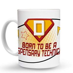 makoroni - born to be a dispensary technician career 15 oz ceramic large coffee mug/cup design#24