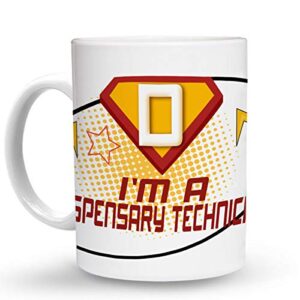 makoroni - i'm a dispensary technician career 15 oz ceramic large coffee mug/cup design#80