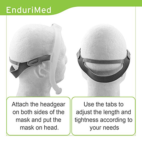 Endurimed Replacement for Respironics Dreamwear Headgear - CPAP Straps for Mask - Velcro Head Strap for Dreamwear Nasal Mask - Full Adjustable Strap, Prevents Sleep Face Lines